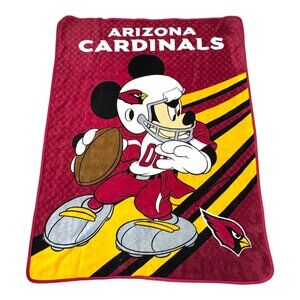 Disney NFL Arizona Cardinals Mickey Mouse Throw Blanket 58"x44" Red Soft Fleece